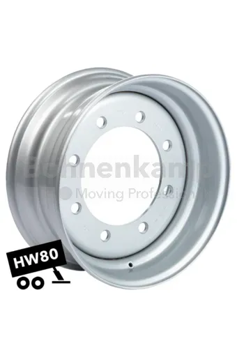 Rim 11.75 x 22.5, External Valve, Silver RAL9006